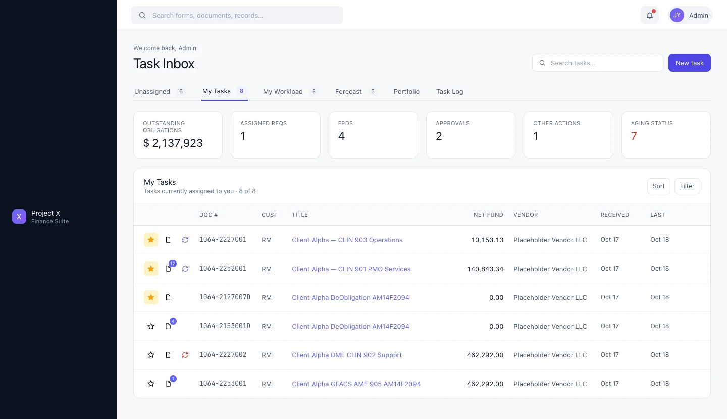 Task Inbox — Home