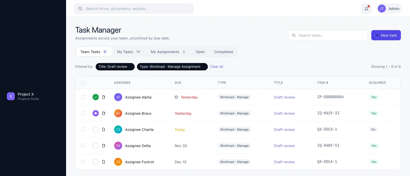 Task Manager — List View