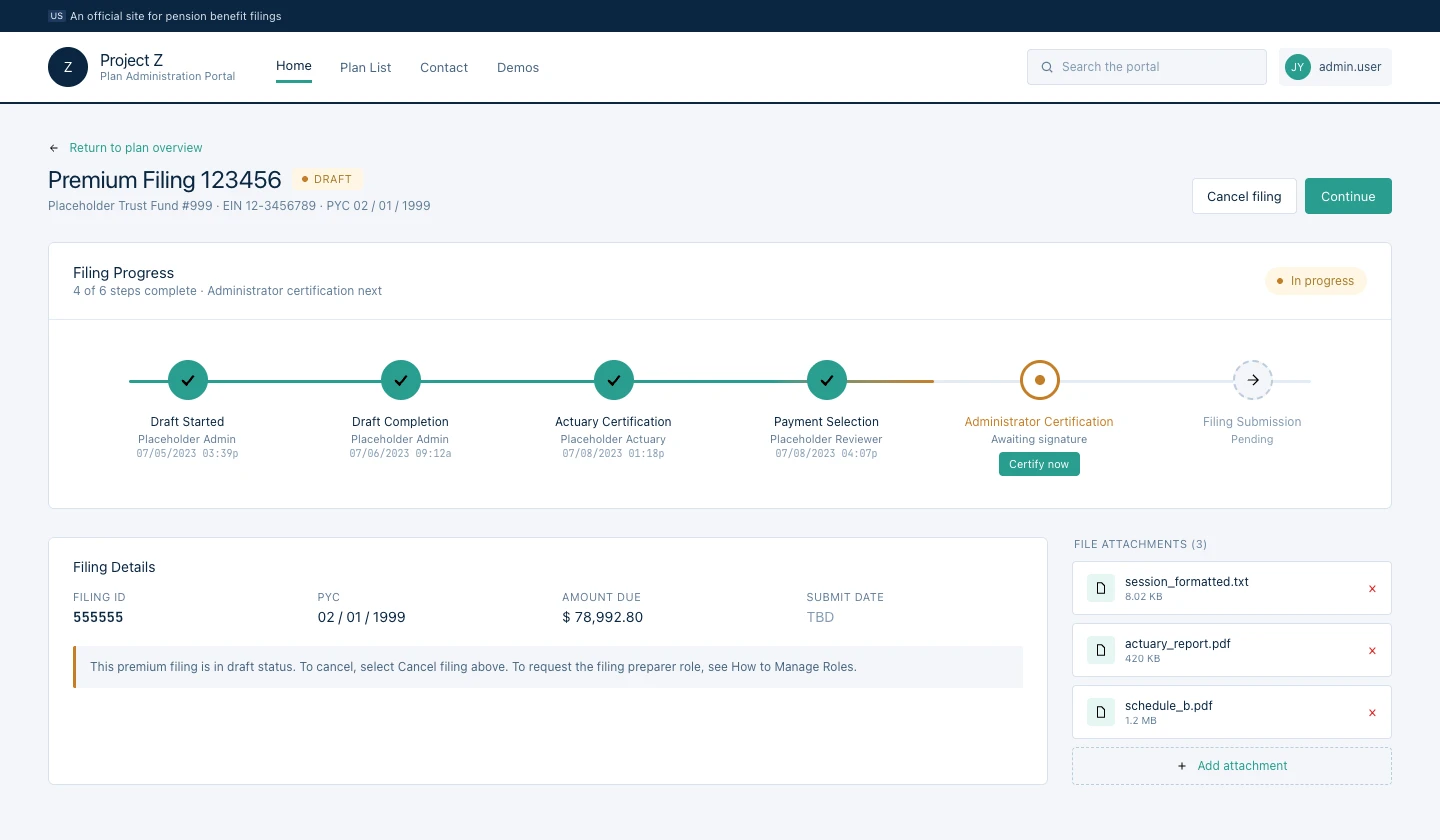 Project Z — Filing In Progress